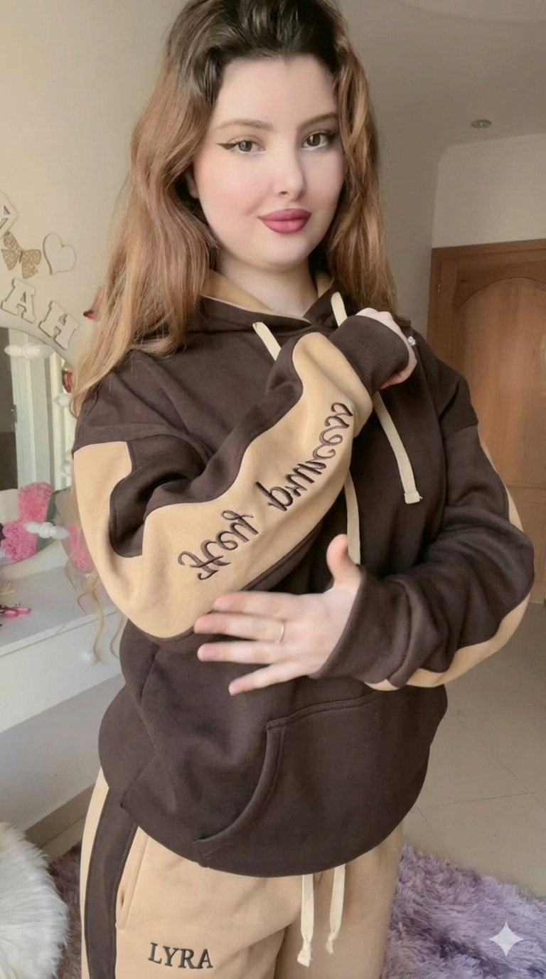 Ensemble Hoodie Contrasté "Hi Princess"