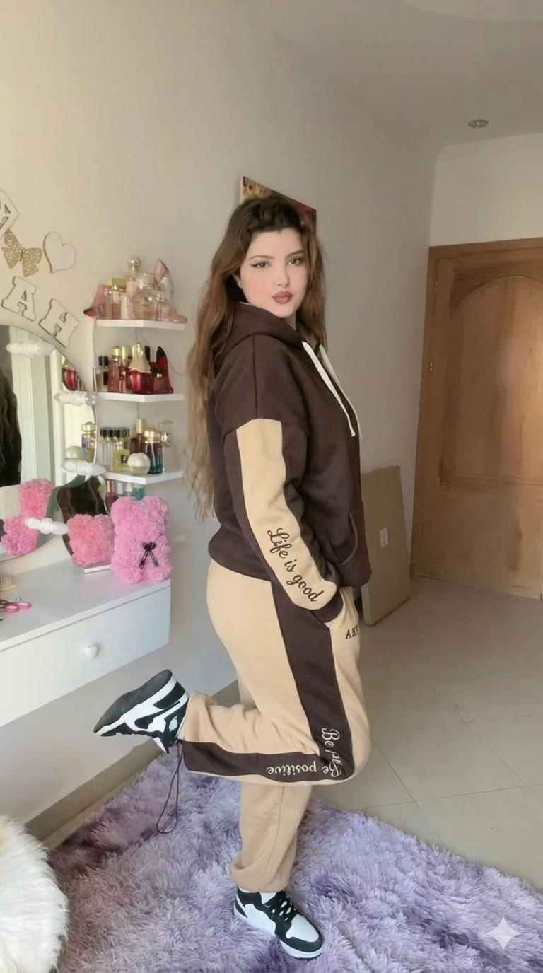 Ensemble Hoodie Contrasté "Hi Princess"