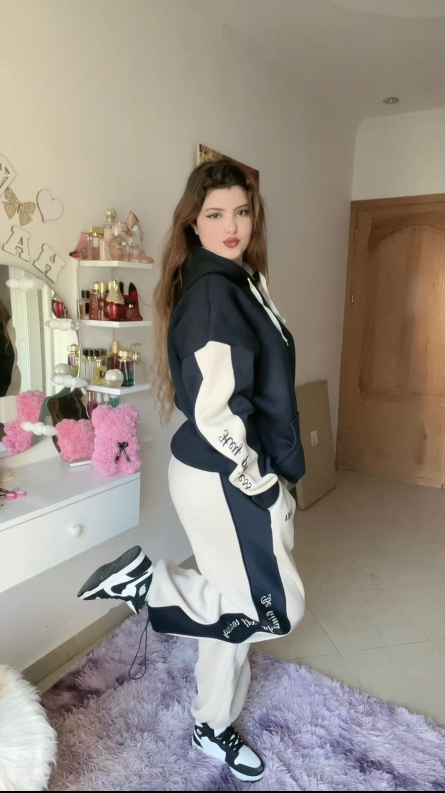 Ensemble Hoodie Contrasté "Hi Princess"