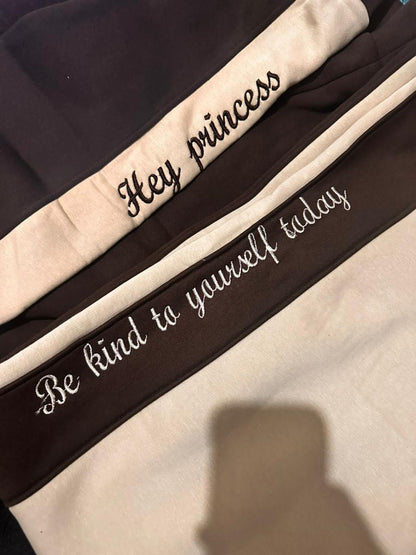 Ensemble Hoodie Contrasté "Hi Princess"